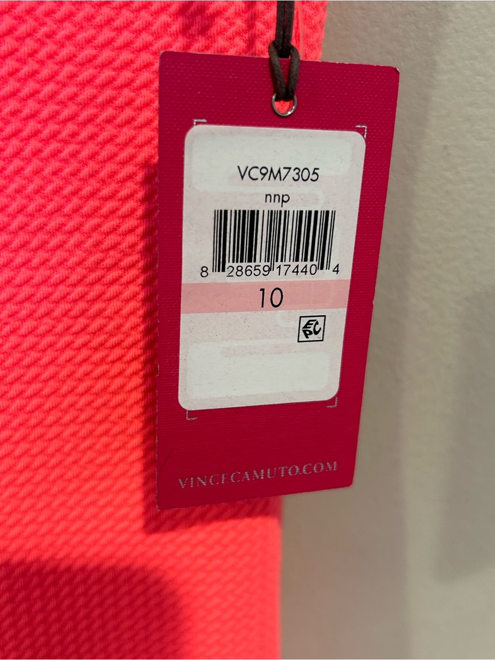 Vince Camuto Neon Coral Textured Shift Dress - Picture 3 of 6